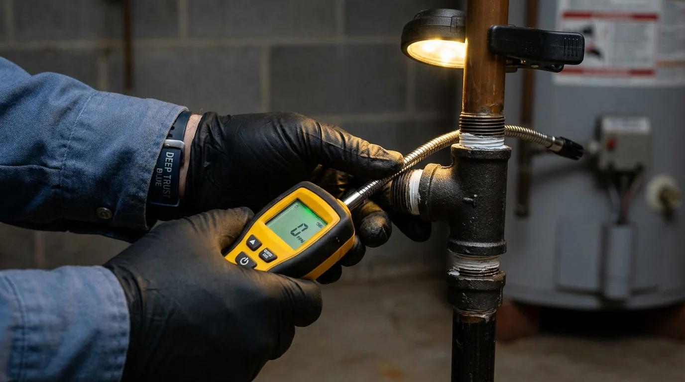 Gas leak detection with electronic sniffer by Johns Plumbing LLC in Palisades Park