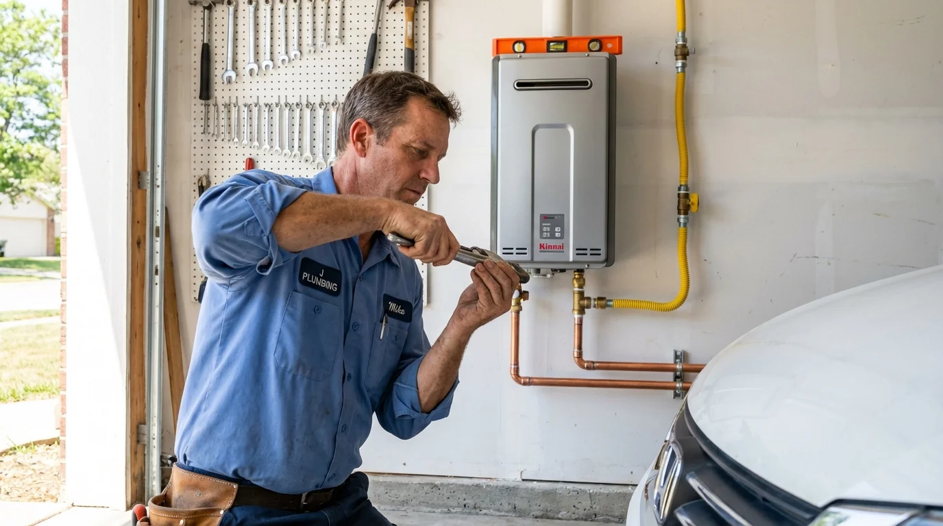 Tankless water heater installation by a Johns Plumbing LLC plumber in Palisades Park
